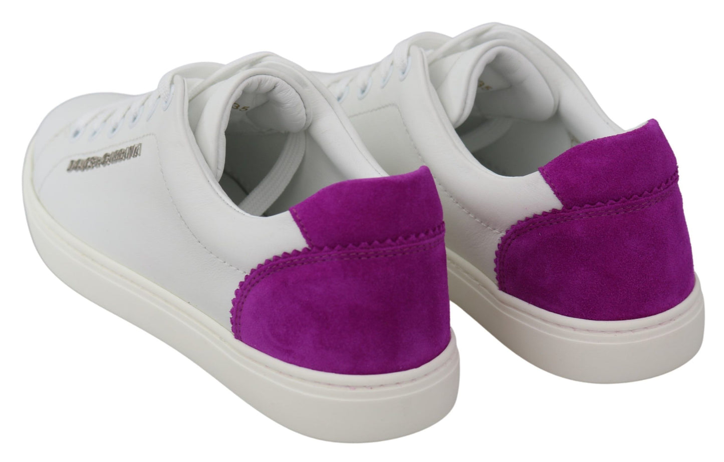 Scarpe da donna con logo in pelle bianca viola