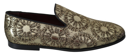 Mocassins pour hommes en jacquard doré