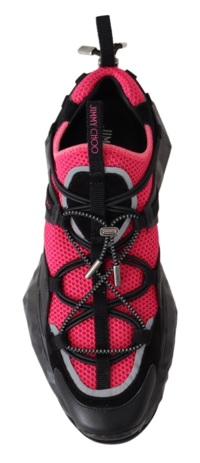 Scarpe da ginnastica rosa nere con diamanti