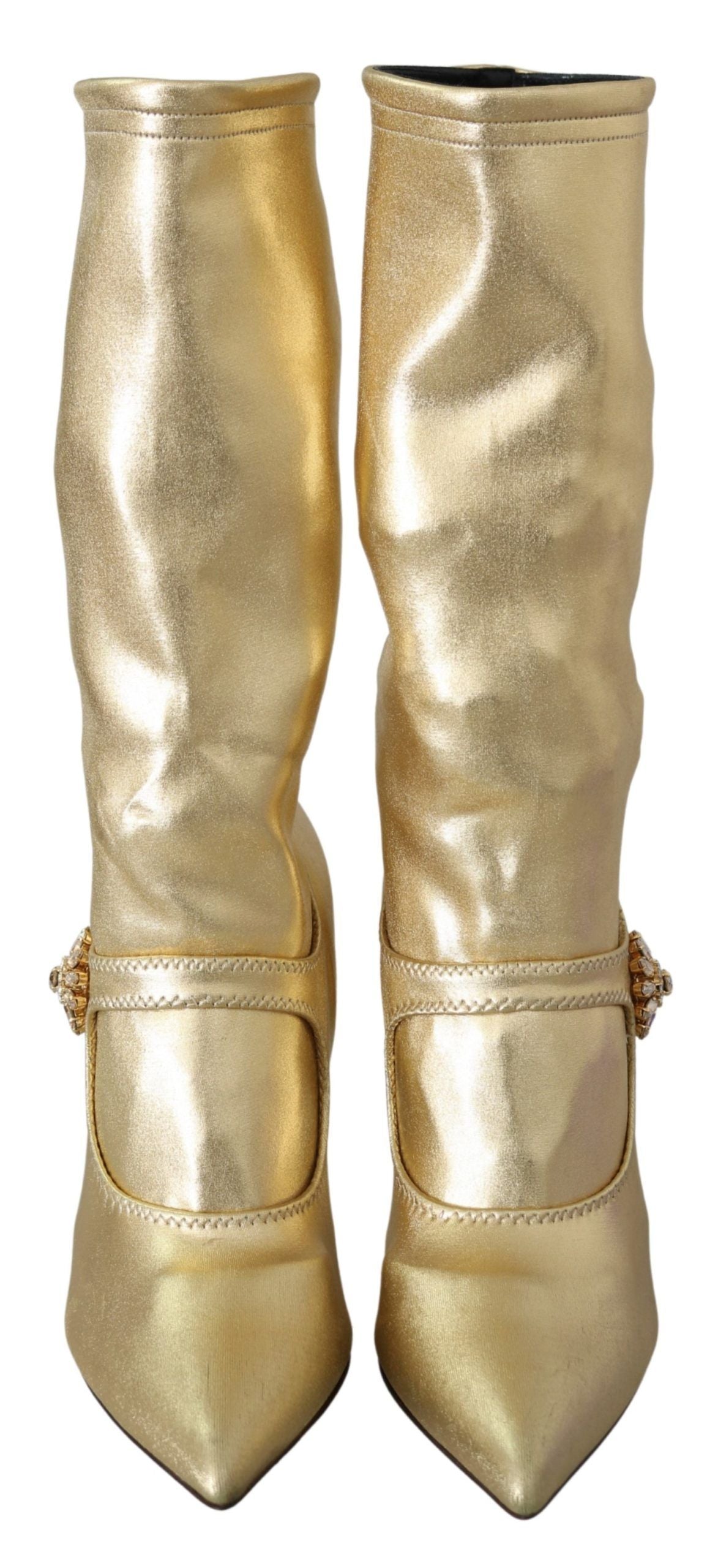 Goldene Strass-Stiefeletten, Socken, Schuhe