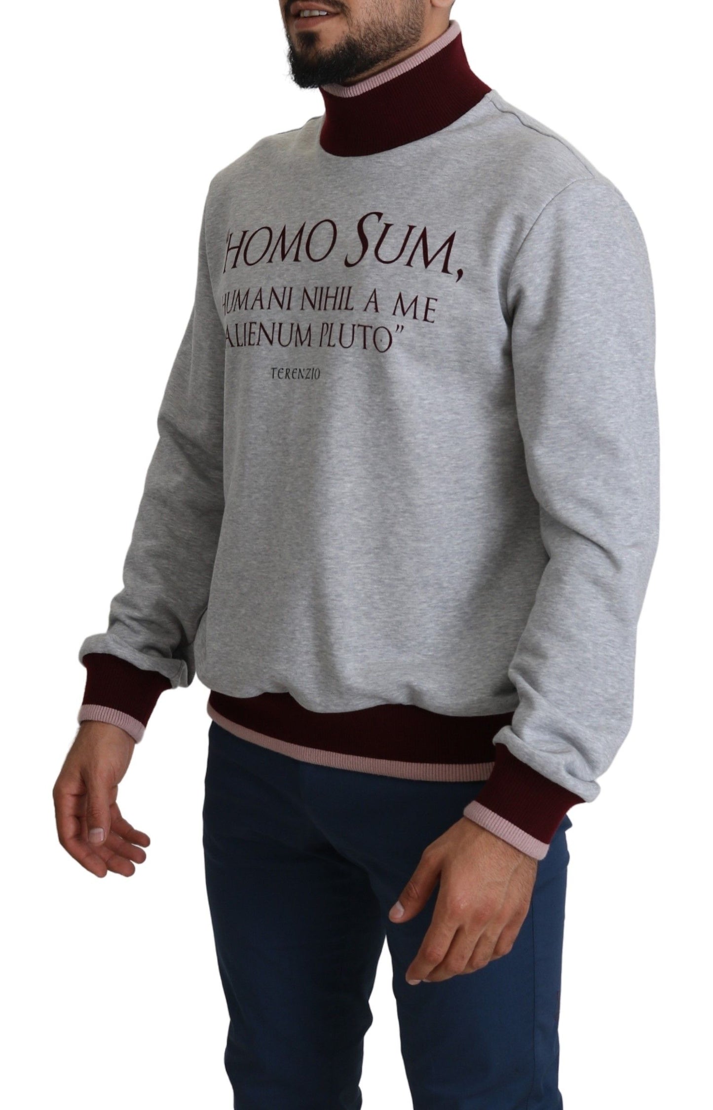 Pull gris à col roulé Homo Sum