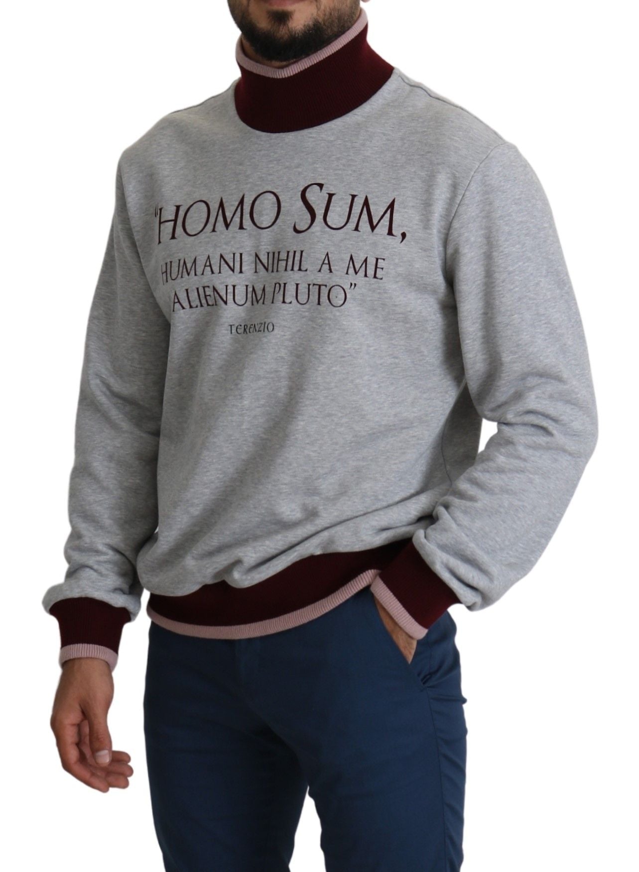 Maglione pullover a collo alto Homo Sum grigio