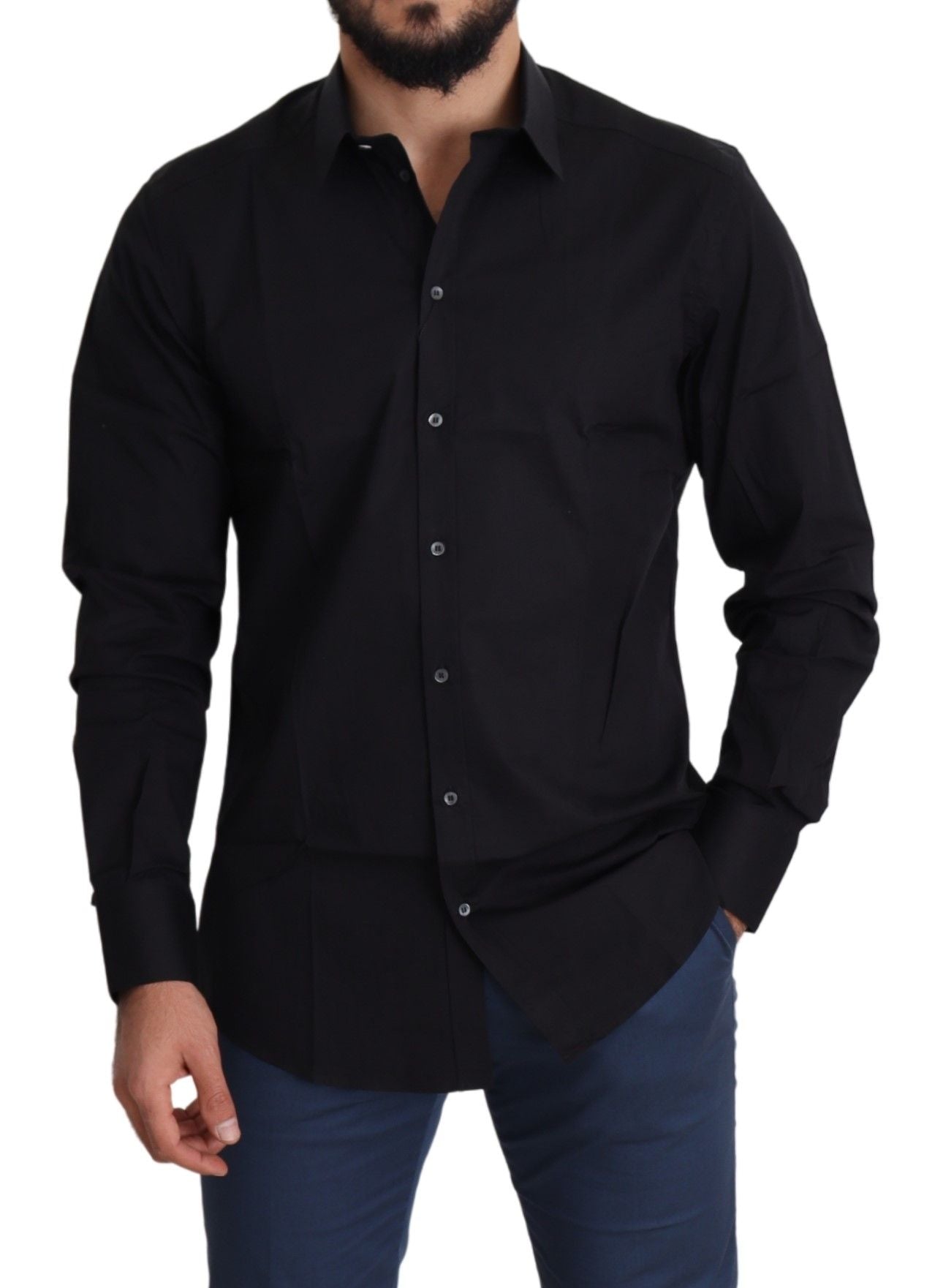 Chemise habillée OR formelle en coton stretch noir