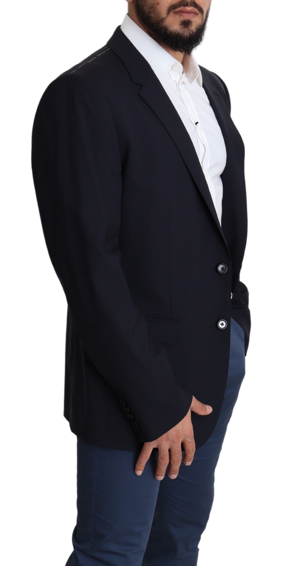 Cappotto da uomo in lana stretch nera Blazer MARTINI