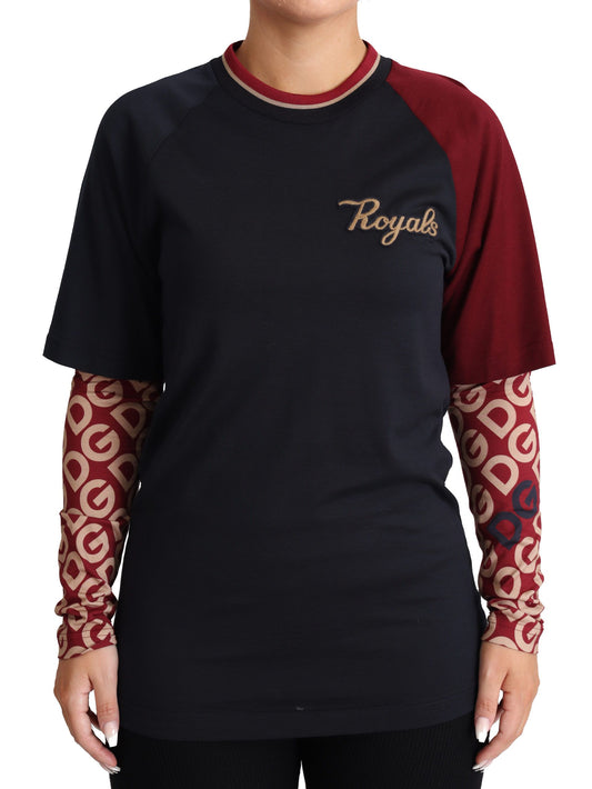 Mehrfarbiger Royals-Pullover mit Rundhalsausschnitt