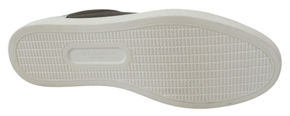 Baskets basses en cuir blanc vert