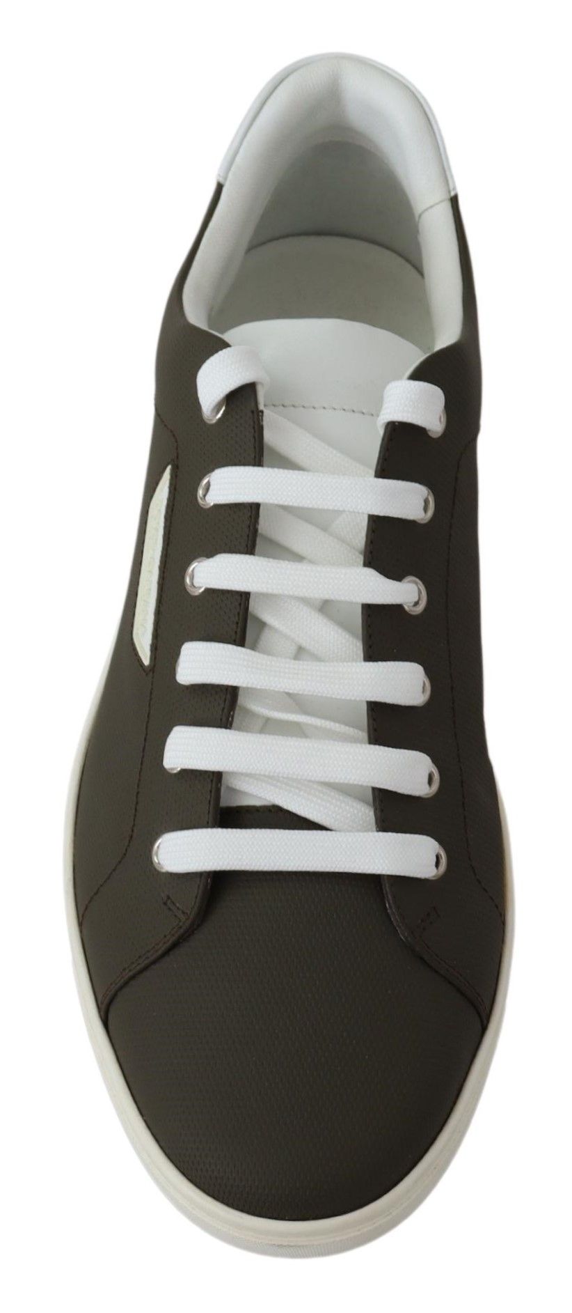 Weiß-grüne Leder-Low-Top-Sneaker-Schuhe