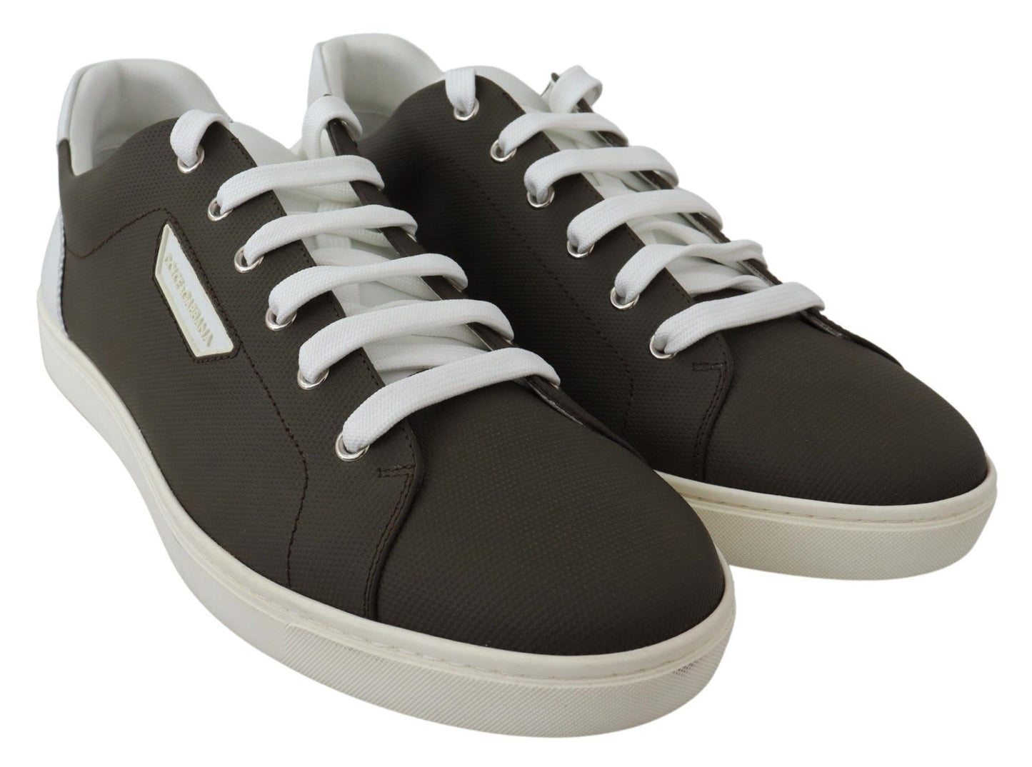 Weiß-grüne Leder-Low-Top-Sneaker-Schuhe