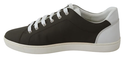 Weiß-grüne Leder-Low-Top-Sneaker-Schuhe