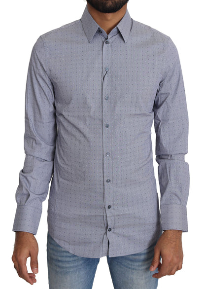 Chemise formelle semi-ajustée à pois gris SICILIA