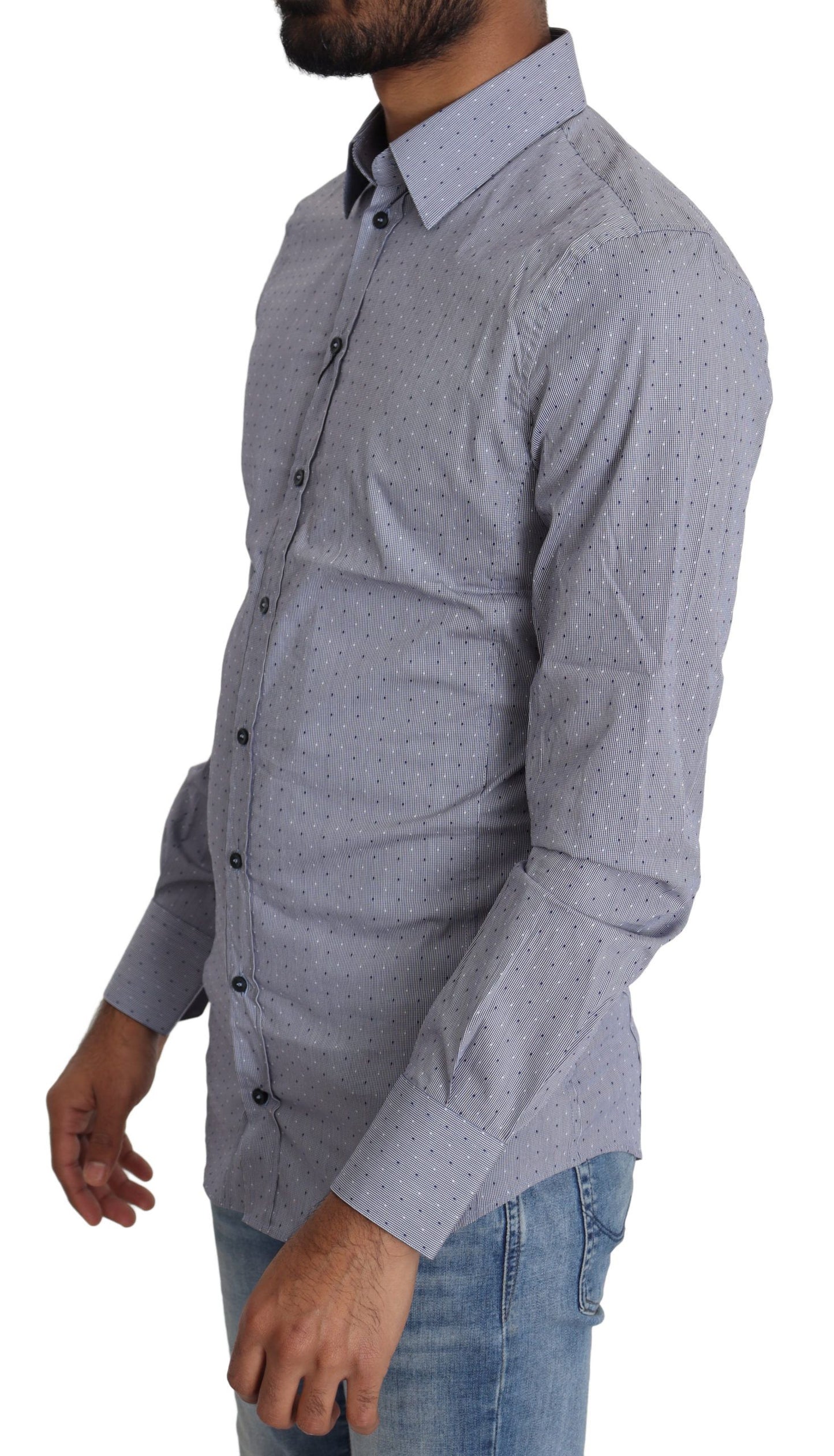 Chemise formelle semi-ajustée à pois gris SICILIA