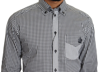 Chemise décontractée à carreaux noir et blanc