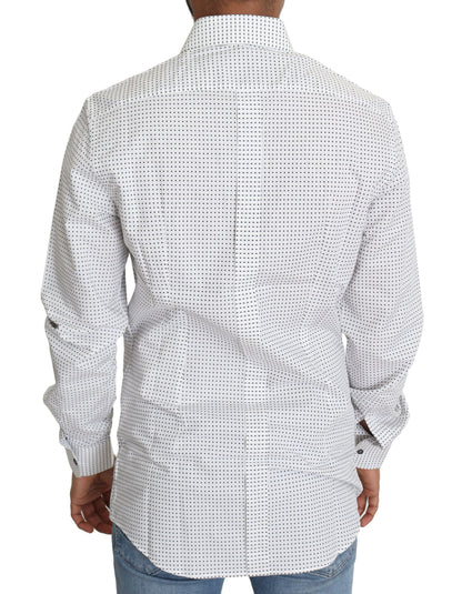 Camicia elegante a pois bianchi neri