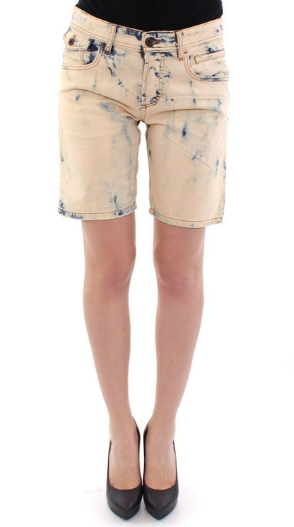 Blaue, gewaschene Jeans-Shorts aus Baumwolle