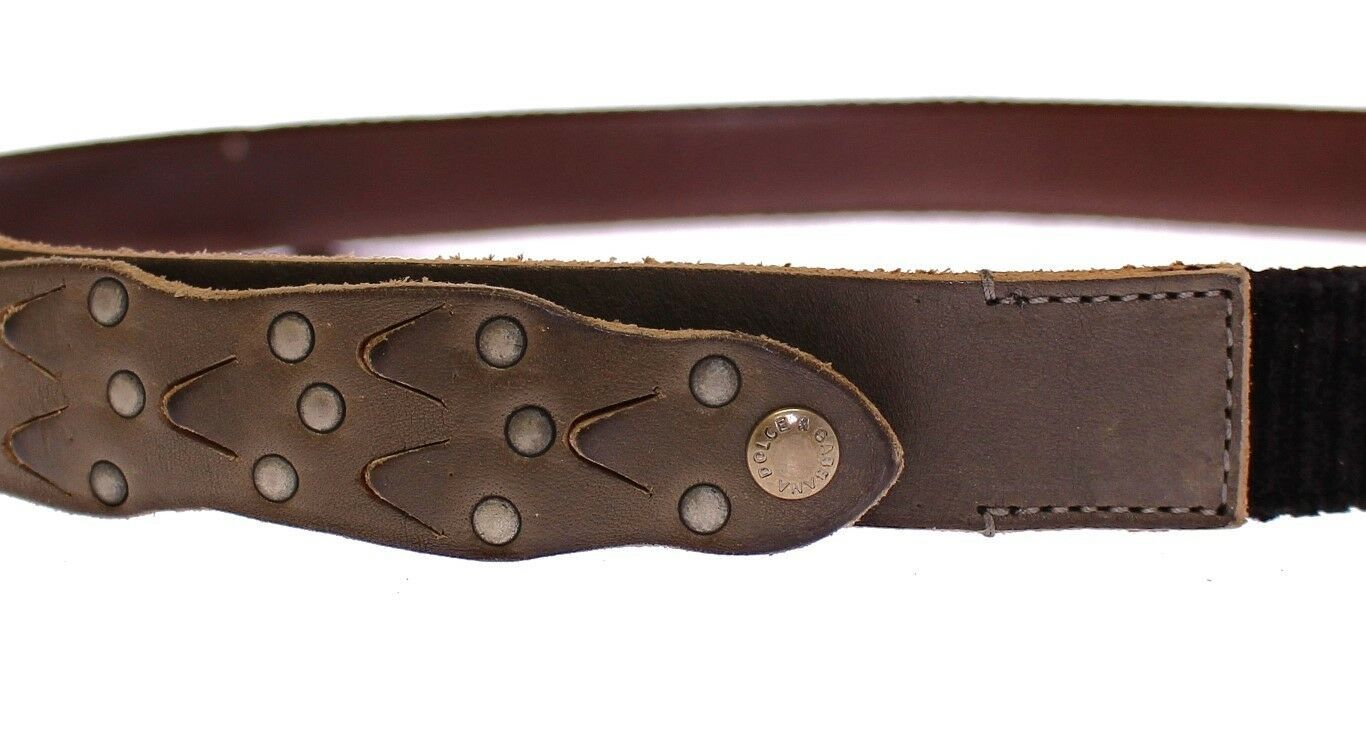 Ceinture Cintura Gürtel en cuir marron avec logo