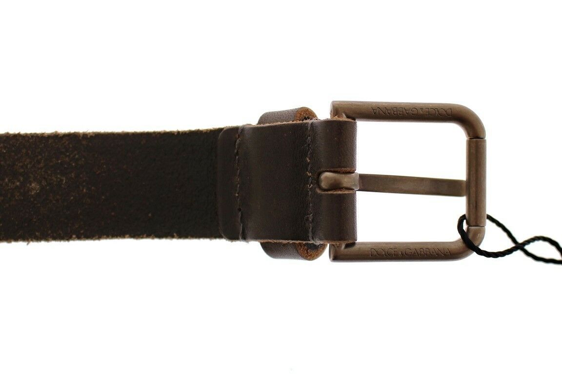 Ceinture Cintura Gürtel en cuir marron avec logo