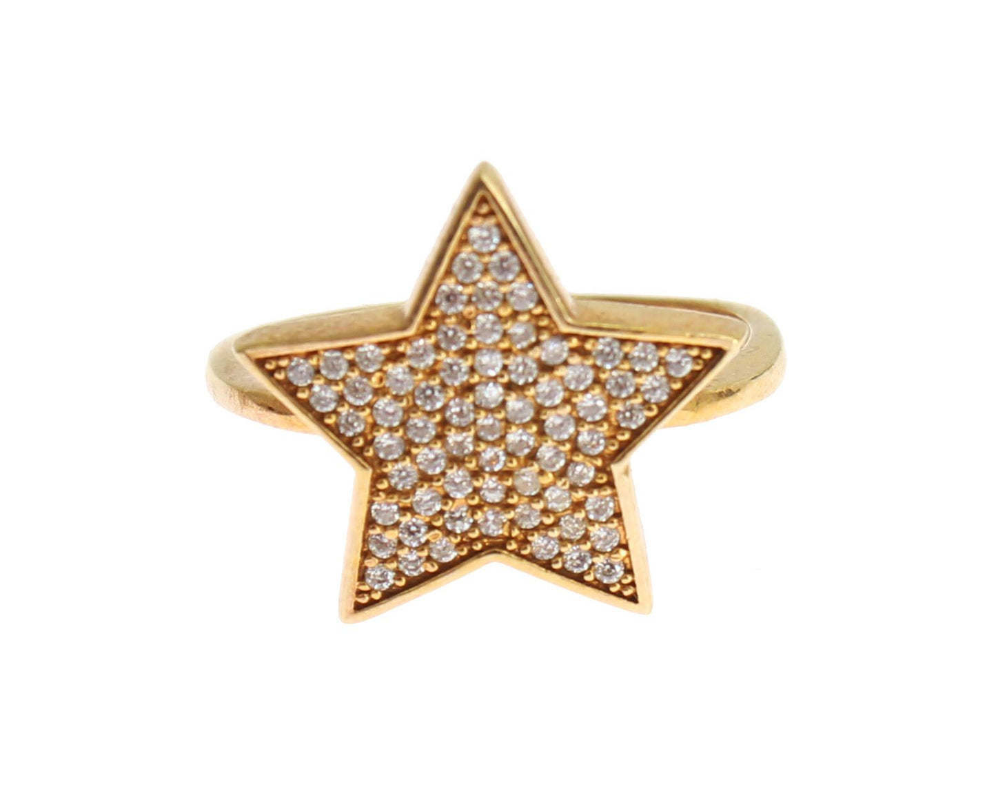 Anello trasparente da donna in argento 925 Star Gold