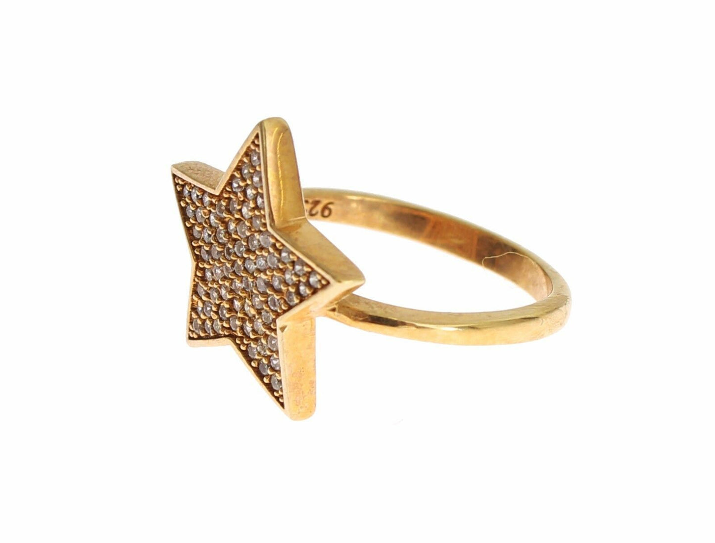 Anello trasparente da donna in argento 925 Star Gold