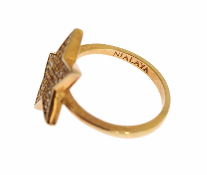 Anello trasparente da donna in argento 925 Star Gold