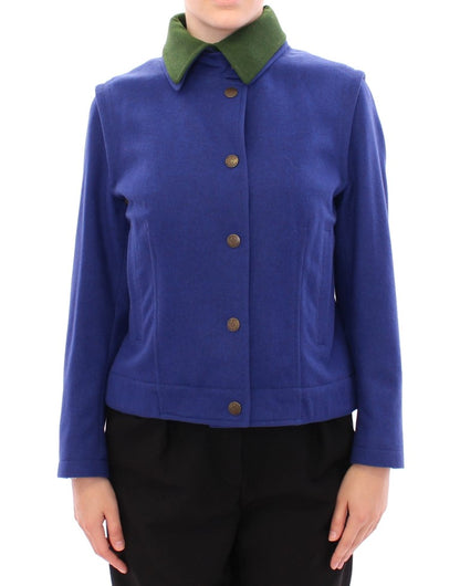 Cappotto Habsburg in lana verde blu