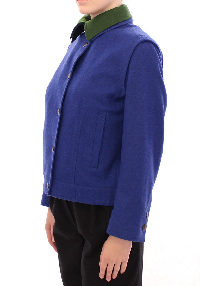 Cappotto Habsburg in lana verde blu