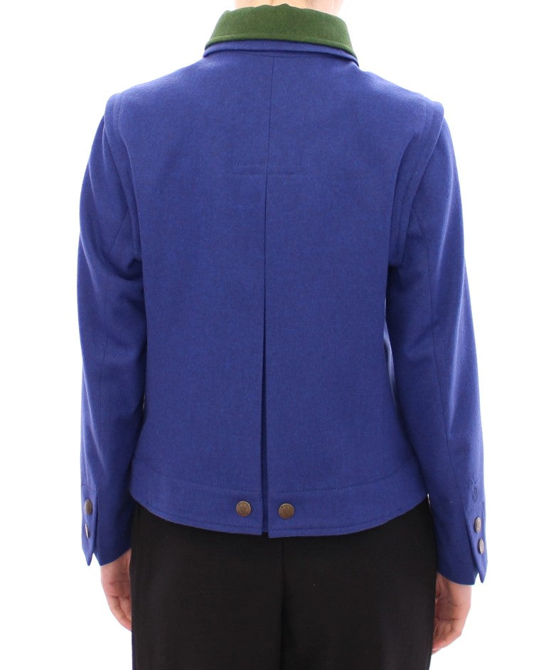 Cappotto Habsburg in lana verde blu