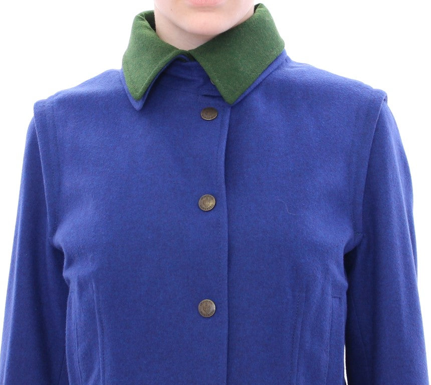 Cappotto Habsburg in lana verde blu