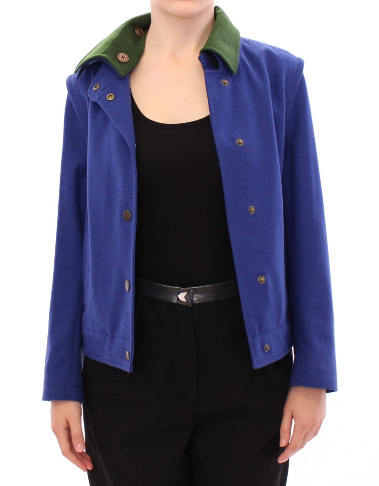 Cappotto Habsburg in lana verde blu