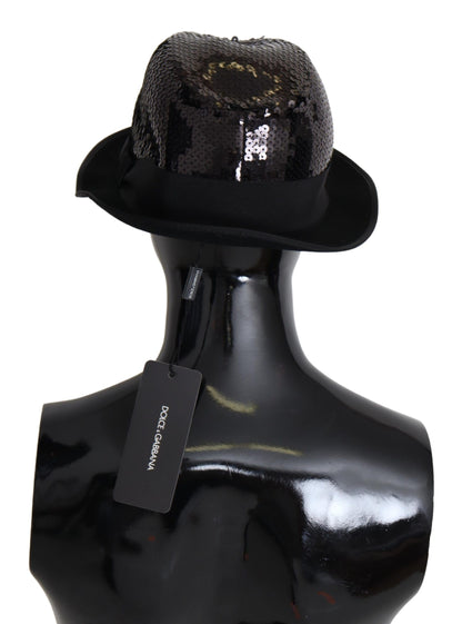 Cappello Fedora Capello da donna con paillettes in poliestere nero