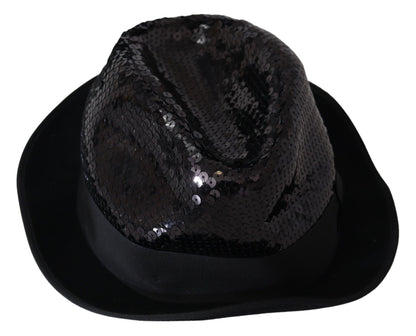 Cappello Fedora Capello da donna con paillettes in poliestere nero