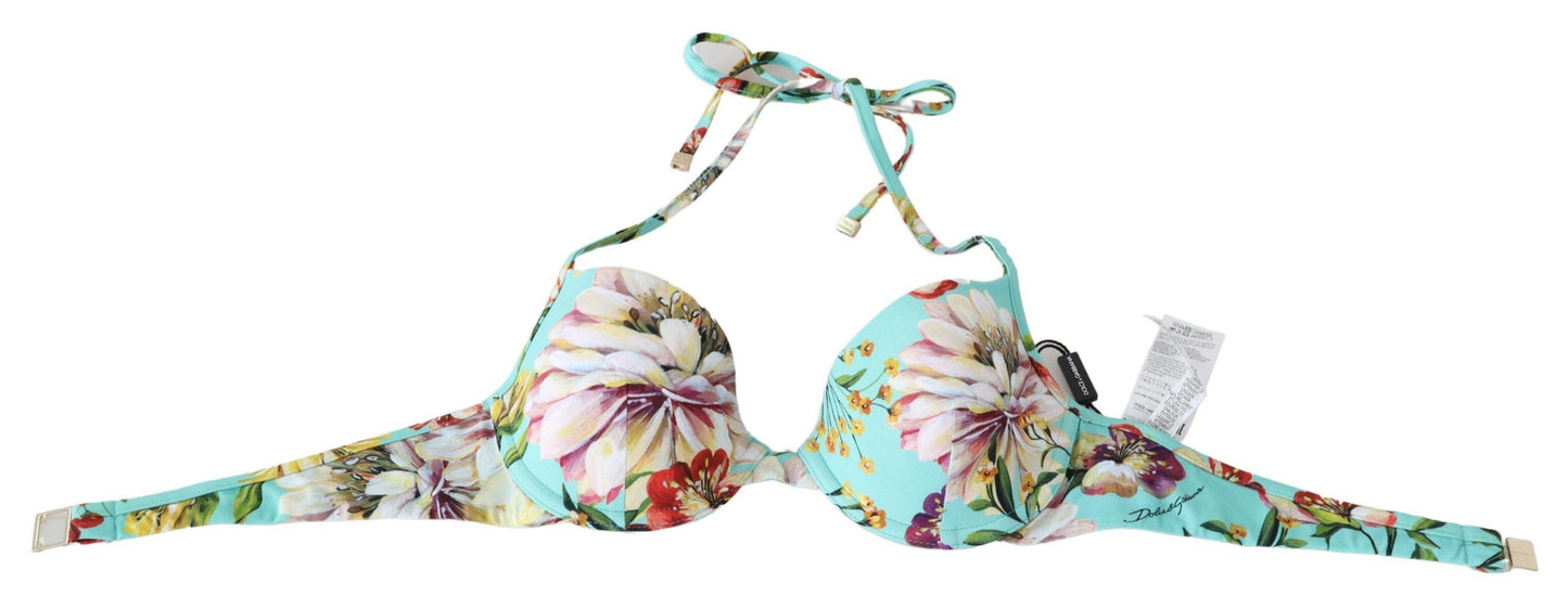 Hauts de bikini de plage à imprimé floral vert menthe