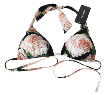 Dolce & Gabbana Elegant Floral Print Bikini Top