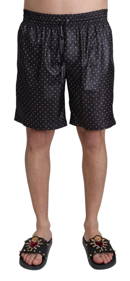 Schwarze Beachwear-Bademode mit Polka Dot-Print