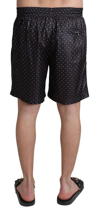 Schwarze Beachwear-Bademode mit Polka Dot-Print