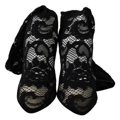 Schwarze Taormina-Spitzensocken, Stiefel, Schuhe, Pumps