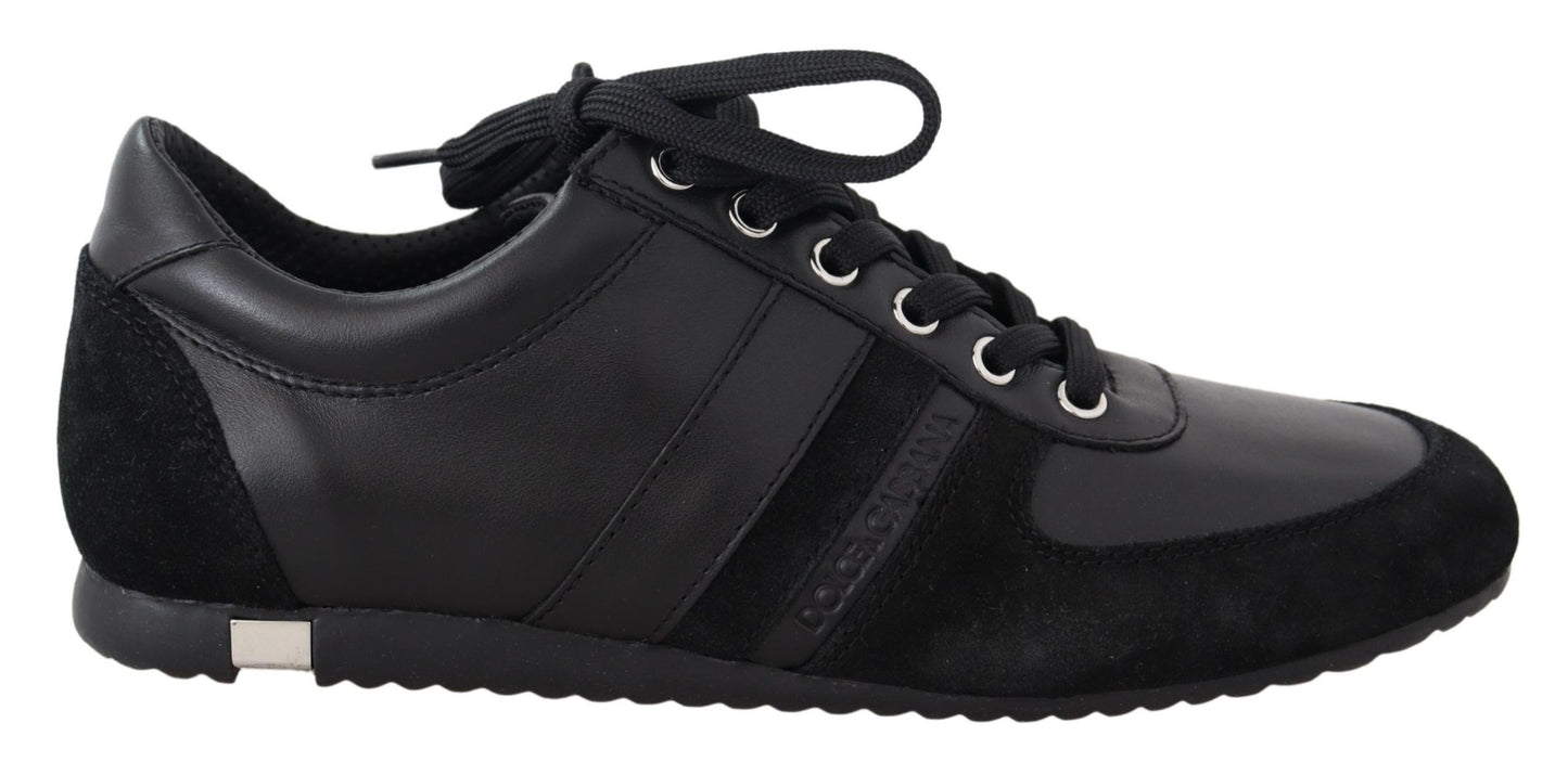 Scarpe da ginnastica casual in pelle con logo nero