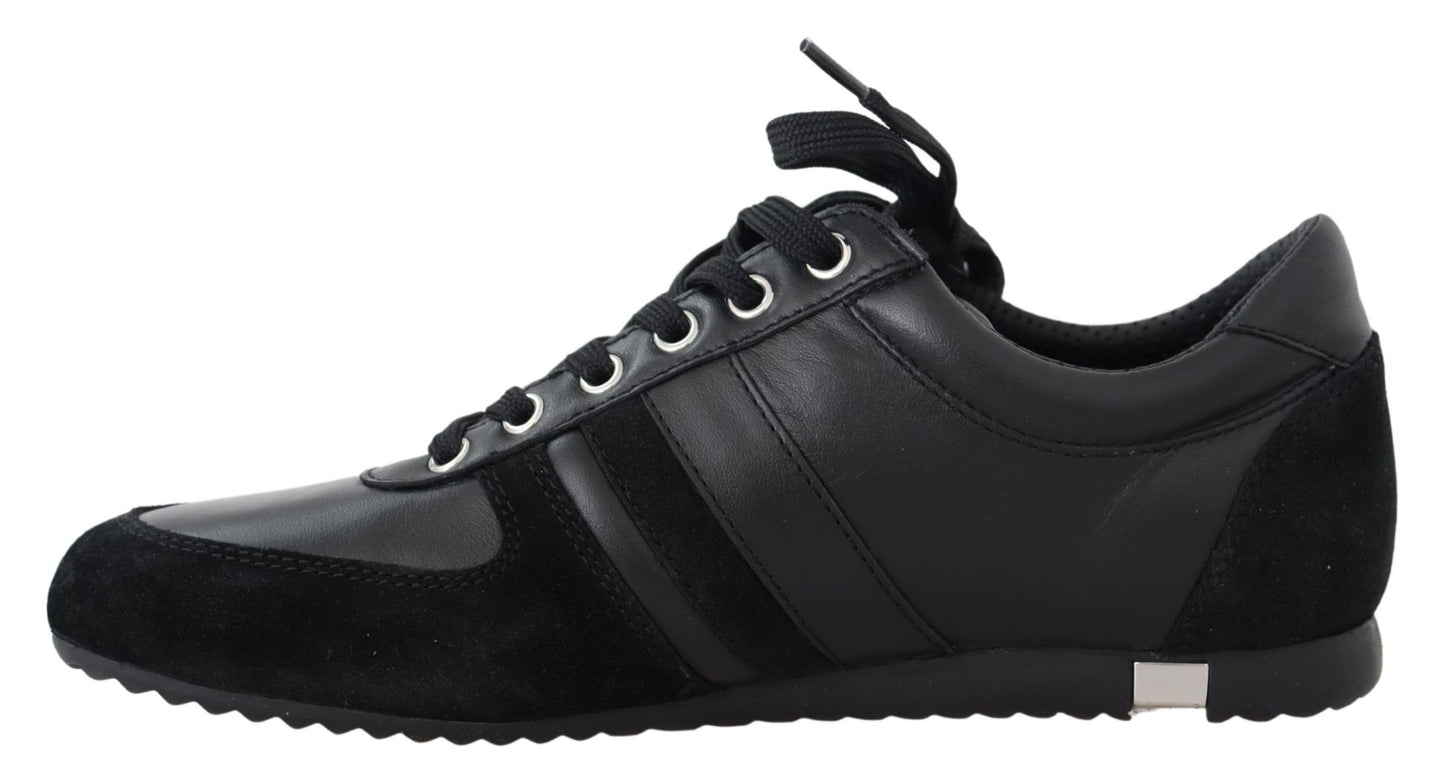 Scarpe da ginnastica casual in pelle con logo nero