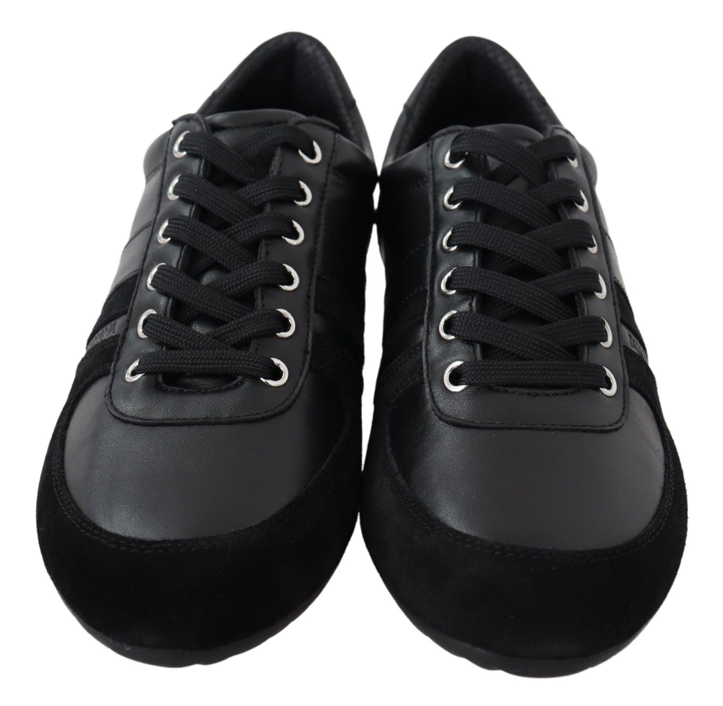 Scarpe da ginnastica casual in pelle con logo nero