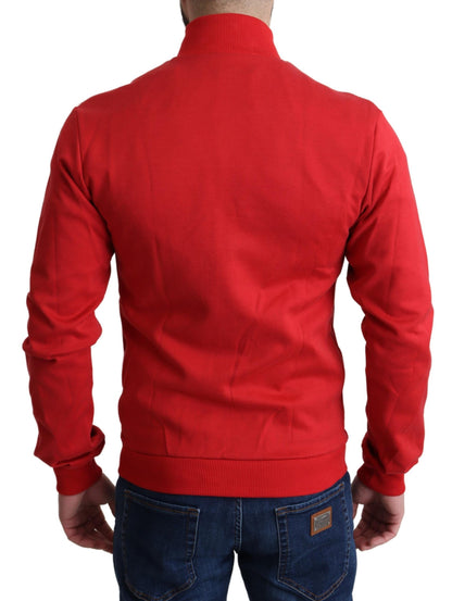 Maglione cardigan con cerniera rosso DG Motor Club