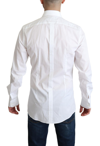 Chemise formelle en popeline de coton à bavette blanche pour hommes