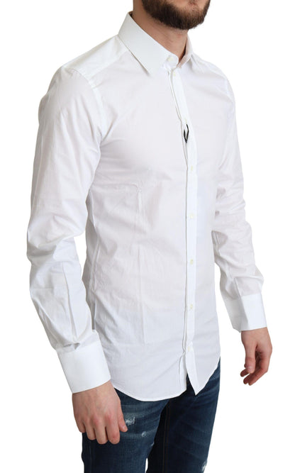 Camicia formale da uomo in puro cotone bianco