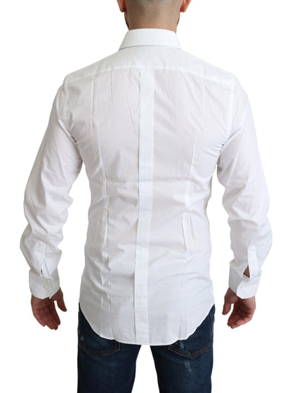 Camicia formale da uomo in puro cotone bianco