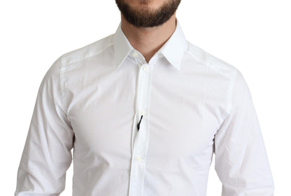 Camicia formale da uomo in puro cotone bianco