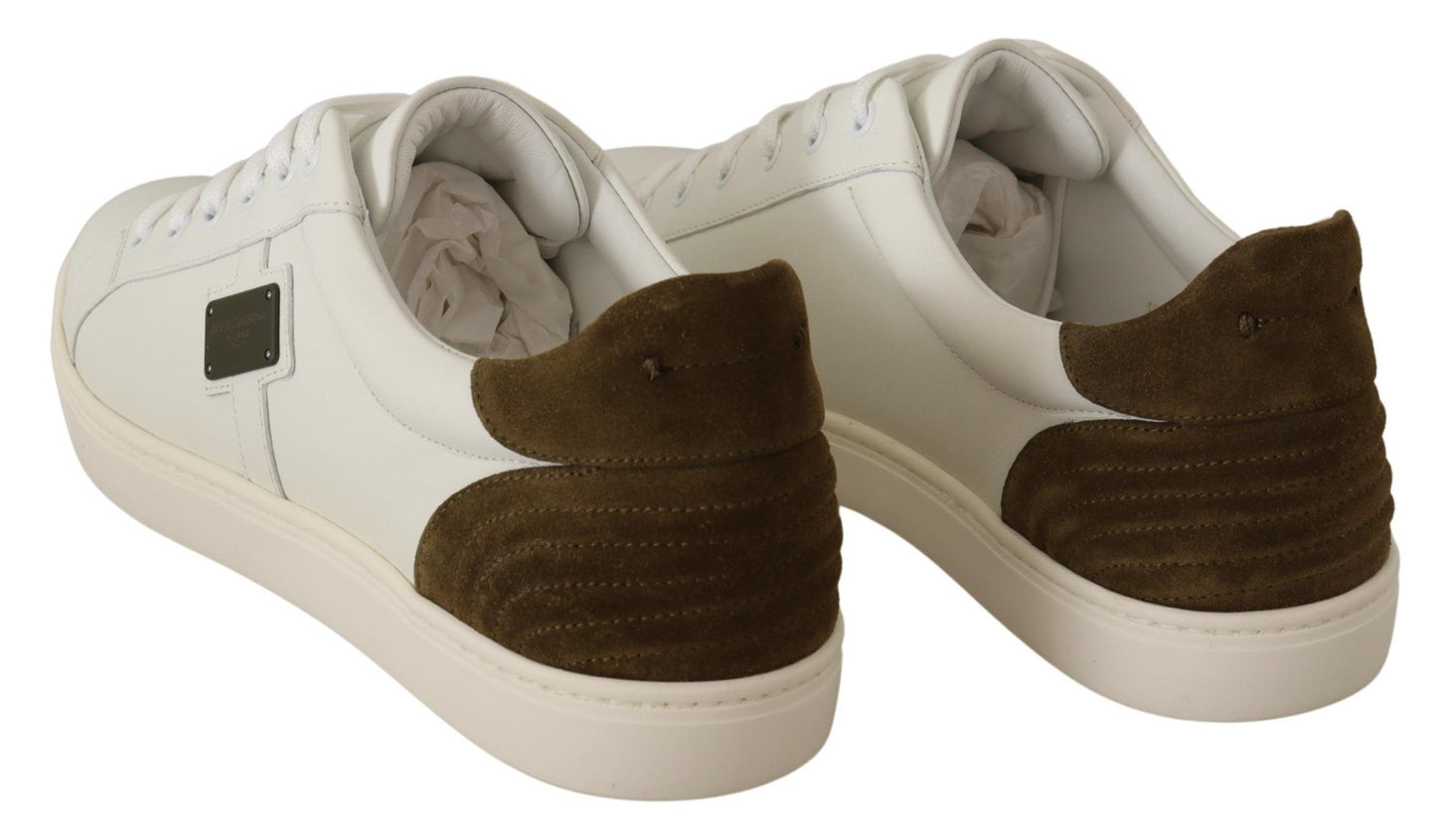 Baskets basses en cuir suédé blanc pour hommes