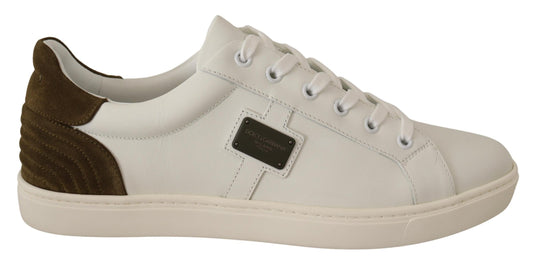 Baskets basses en cuir suédé blanc pour hommes