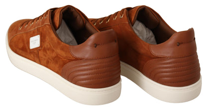 Sneakers basse in pelle scamosciata marrone chiaro