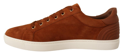 Sneakers basse in pelle scamosciata marrone chiaro