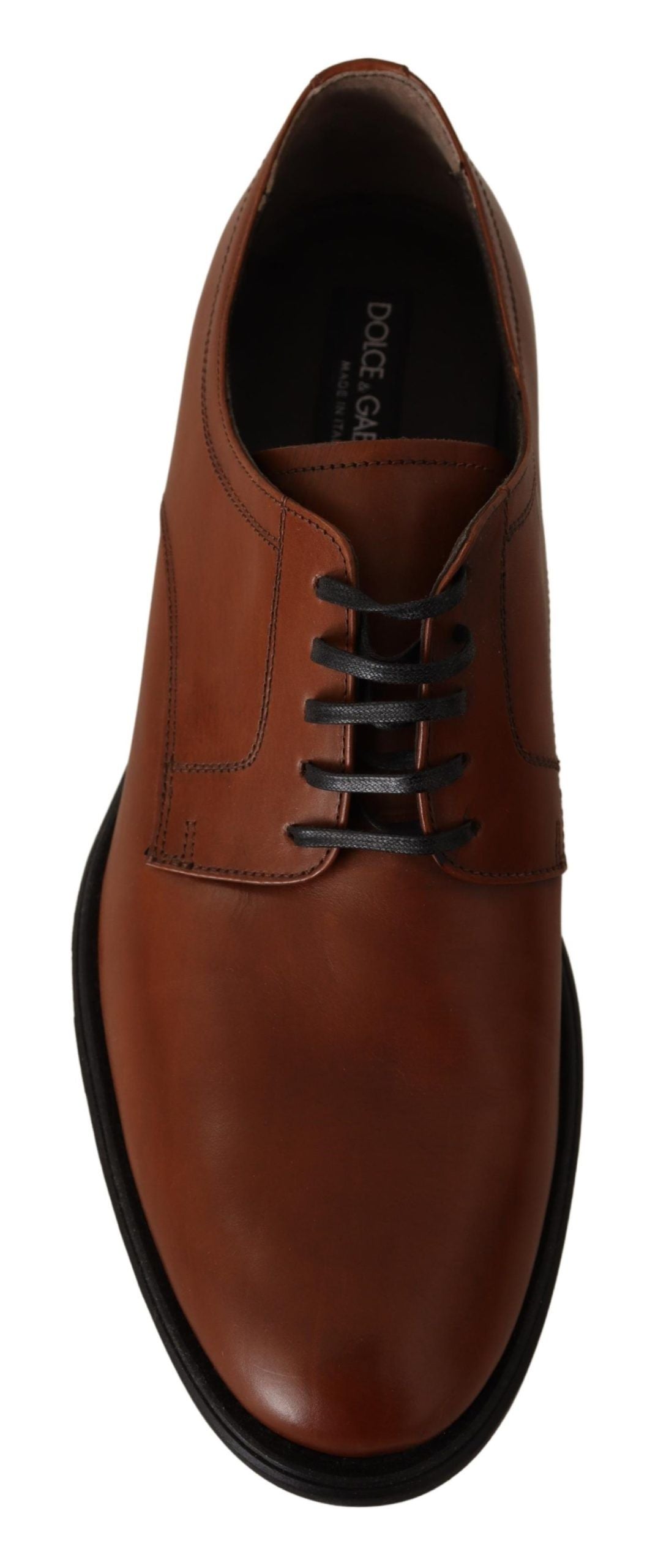 Chaussures Derby formelles en cuir marron à lacets pour hommes