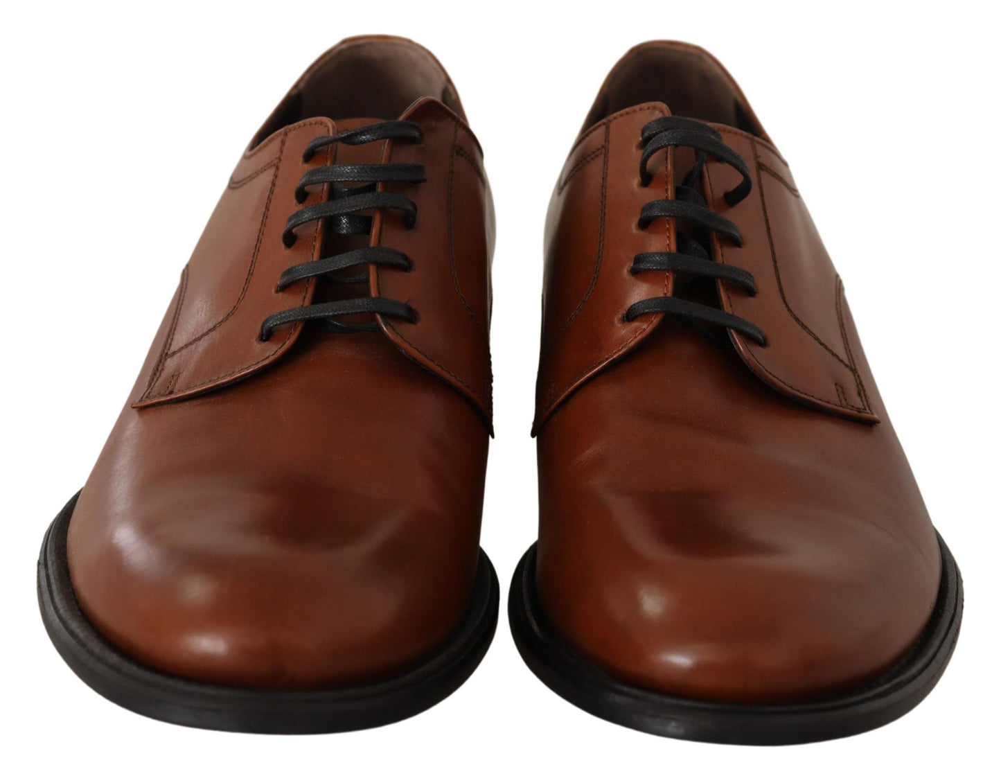 Chaussures Derby formelles en cuir marron à lacets pour hommes