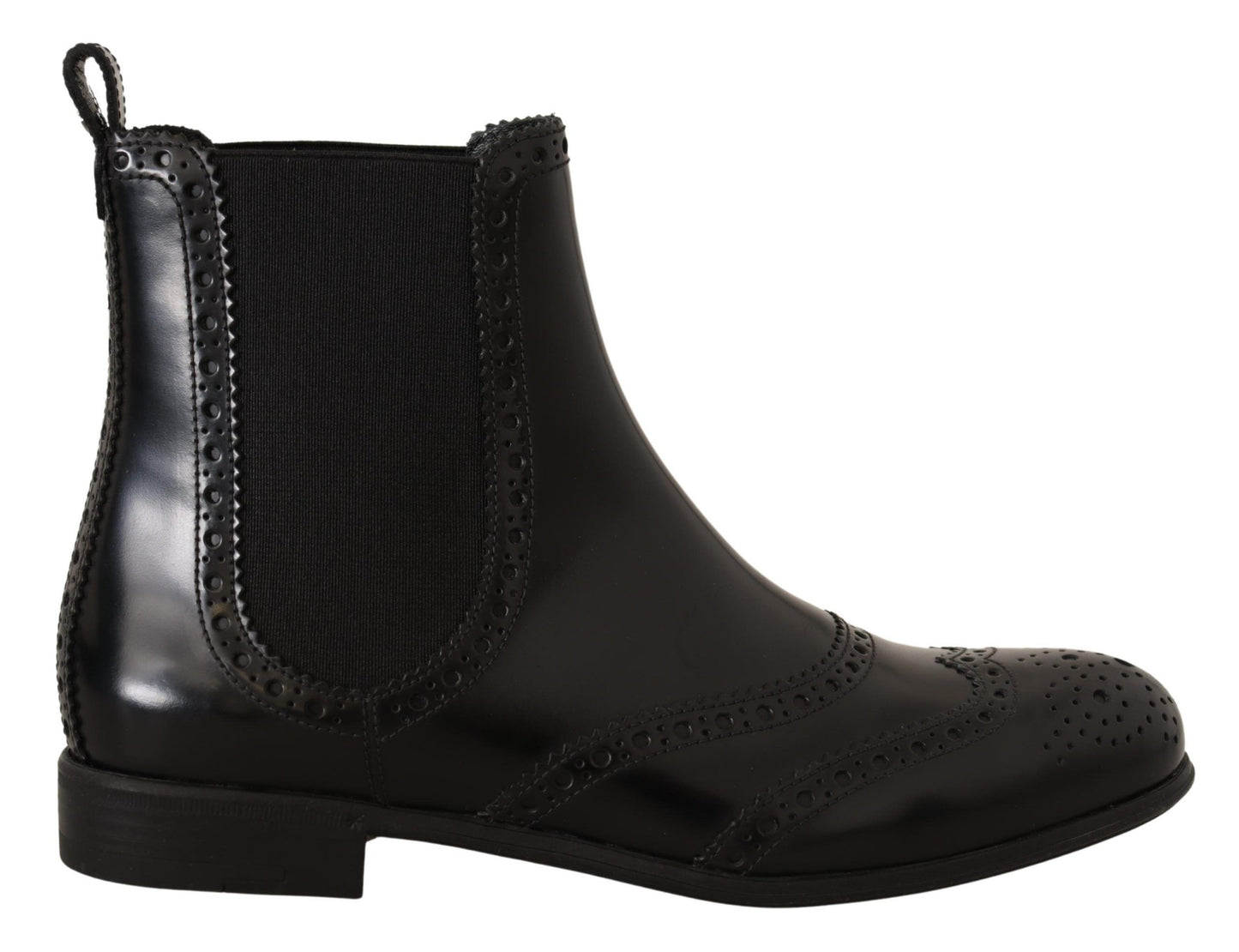 Bottines plates hautes en cuir noir